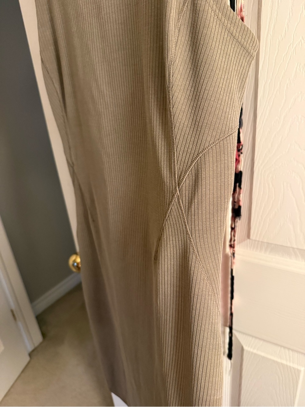 lululemon athletica Ribbed Midi dress in Taupe
